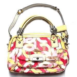 COACH KRISTIN CHAIN LINK‎ PRINT DOUBLE ZIP SATCHE